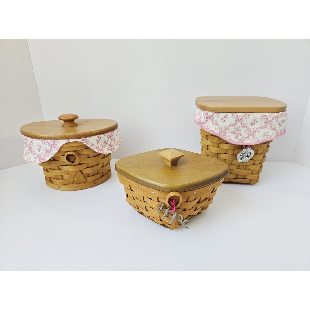 Longaberger Basket lot of 3 Horizon of Hope Cancer Society